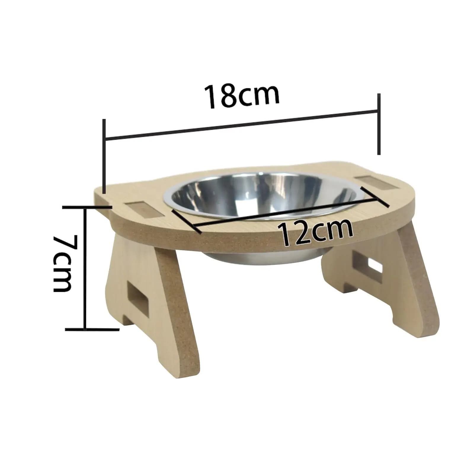 Cat bowl, food and water bowls for pets, with wooden stand, food bowl for dogs
