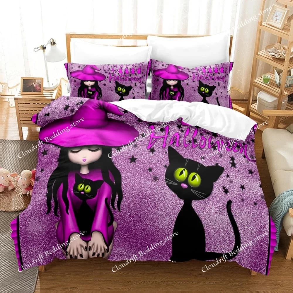 3D Halloween Bedding Sets Duvet Cover Set With Pillowcase Twin Full Queen King Bedclothes Bed Linen 200x200