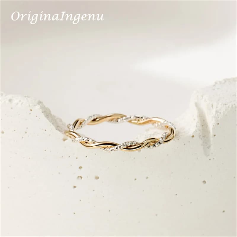 Stackable ring with 925 silver sparkle real ring with hand-made minimalist wave jewelry from woman delicate Boho ring with jewels resistant to enclosure