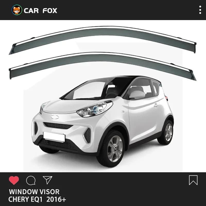 2 Pezzi per Chery EQ1 2016+ Deflettori Finestrino Auto Tendine Parasole Antipioggia Laterali Accessori Auto Kit Carrozzeria