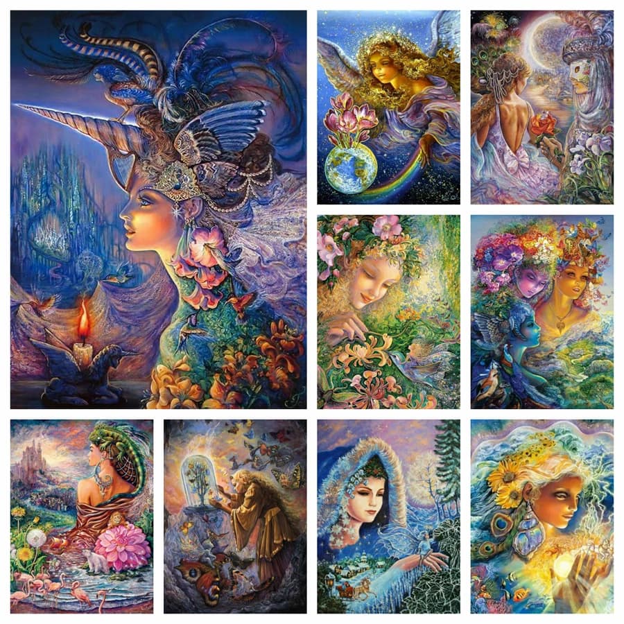 Fai da te 5d mito fantasy pittura diamante arte lo spirito dell'inverno terra fata trapani rotondi completi mosaico punto croce decorazione della parete