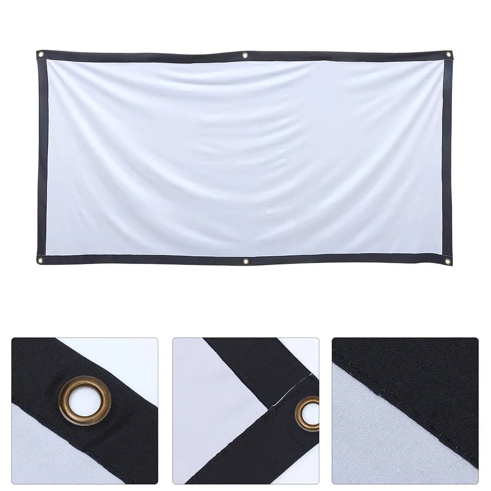 Set Schermo per Proiettore Premium in Poliestere 70 Pollici Pieghevole Portatile Anti-Piega per Campeggio all'Aperto con