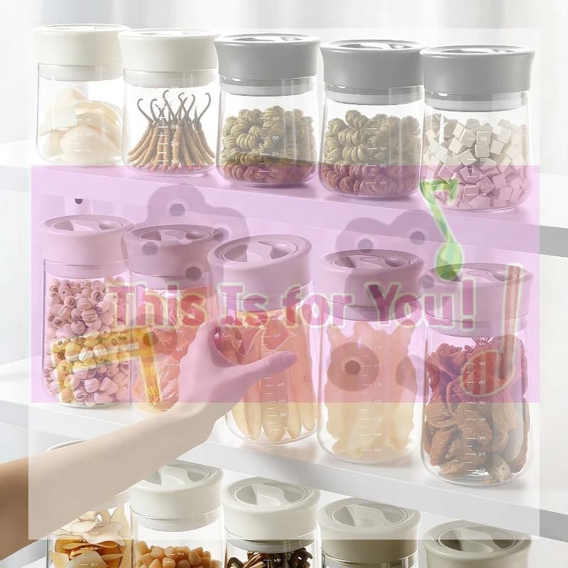【MA】Airtight Coffee Bean Storage Jar Silicone Ring Twist Seal Glass 500ml 800ml Wide Mouth With Lids