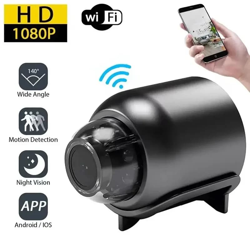 Mini telecamera WiFi HD 1080P Visione notturna inclusa Rilevatore di suoni di movimento in ufficio domestico Micro baby monitor grandangolare da 120 gradi
