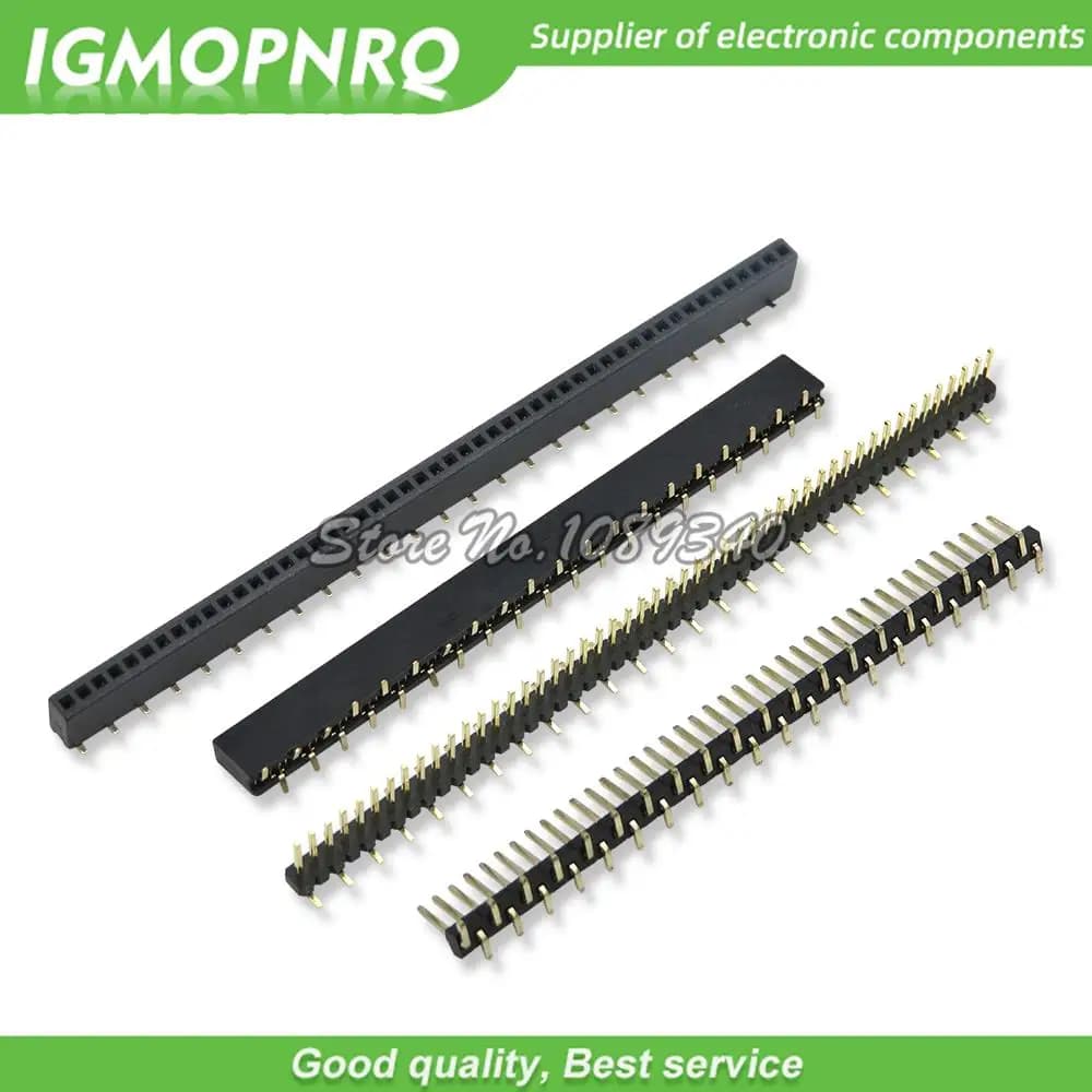 5PCS 1*40p 1*50p SMT Single Male Displacement Row PCB Pin Header Connector Pinheader 1.27 2.0 2.54mm For Arduino