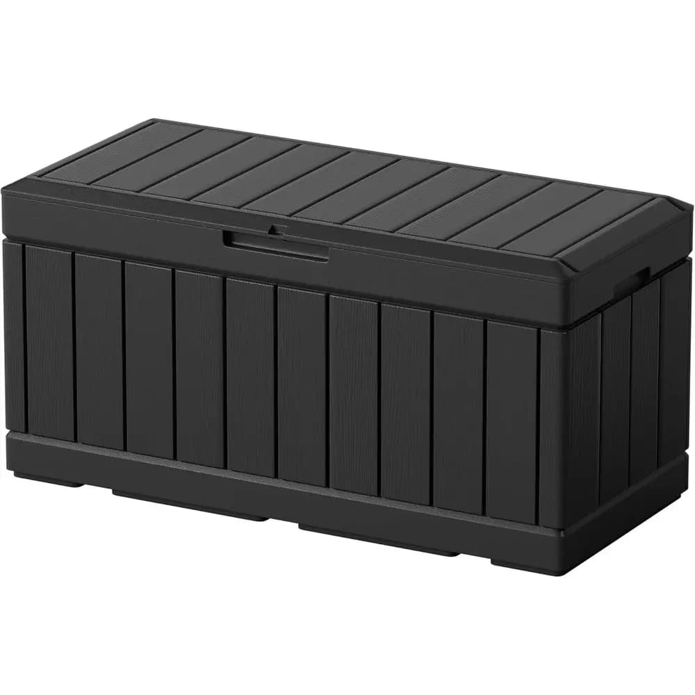Exterior in 82 Gallon Resin for All Seasons - Container Garden Furniture Lock, Toys, Garden Tools, Black