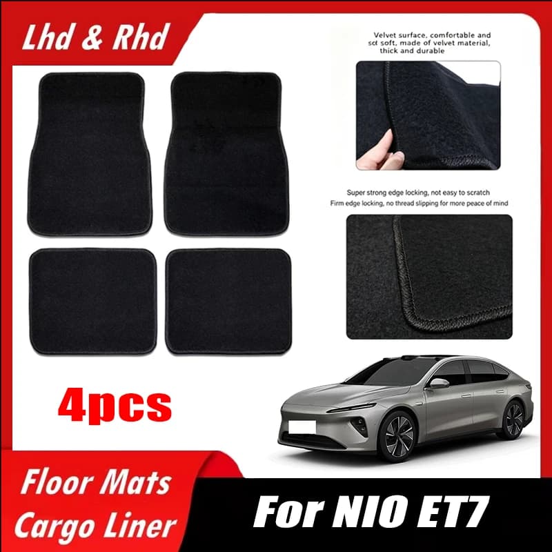4pcs Car Floor Mats All-Weather Easy To Clean Durable Anti-Slip Interior Protection Floor Liners For NIO ET7 Accessories