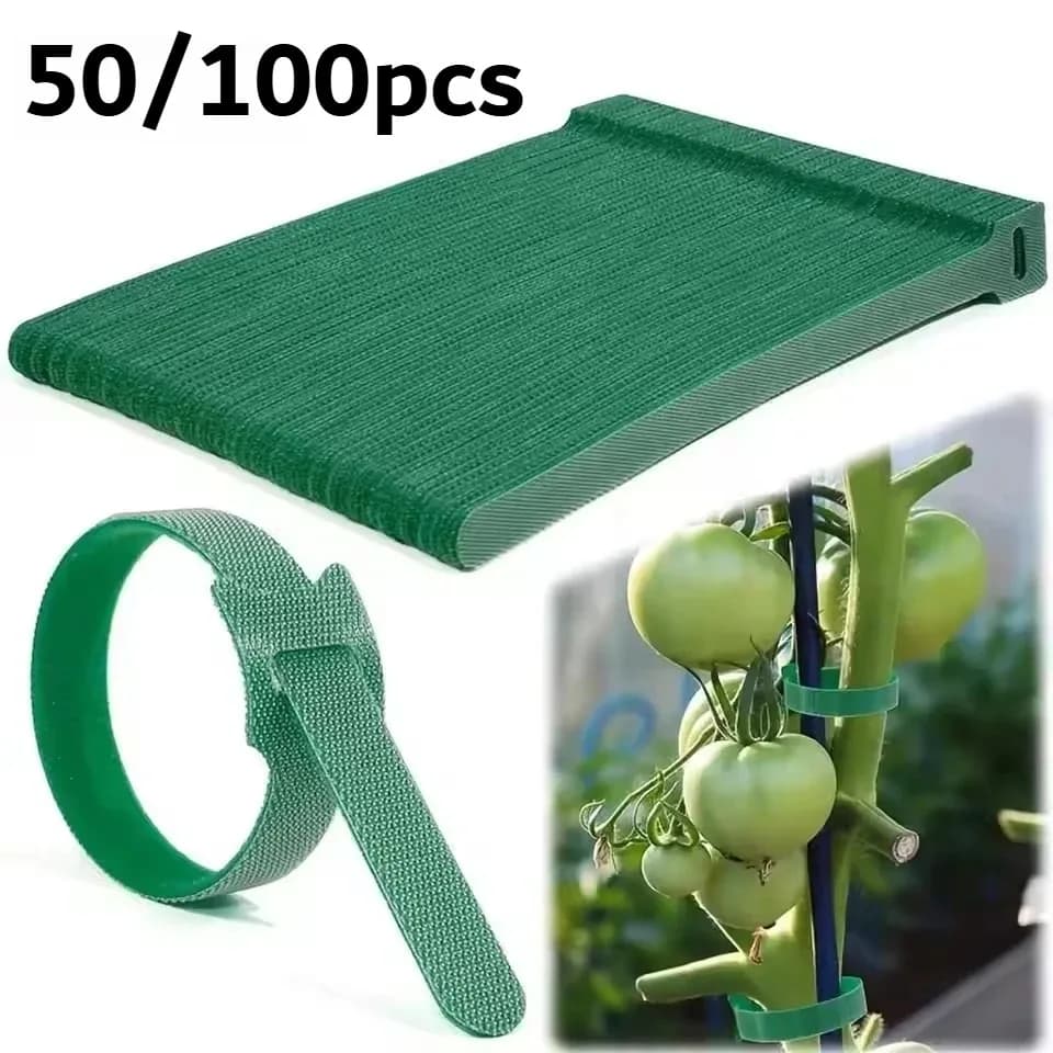 Nylon Plant Ties Non-Slip Tie Loop Adjustable Plant Support Velcro Cable Ties Reusable Fastener Tape for Home Garden Accessories