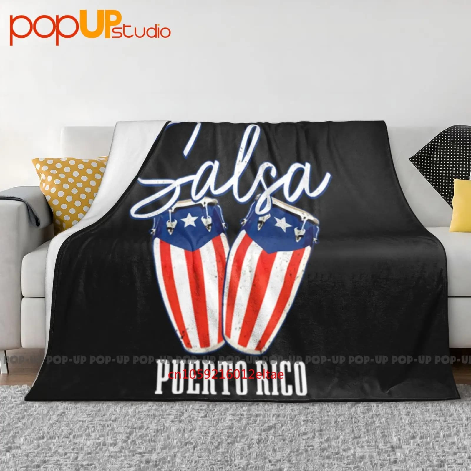 Salsa Porto Rico Ballerino Ballerino Bandiera portoricana Orgoglio Coperta ultra morbida Trapunta Copridivano invernale Copriletto
