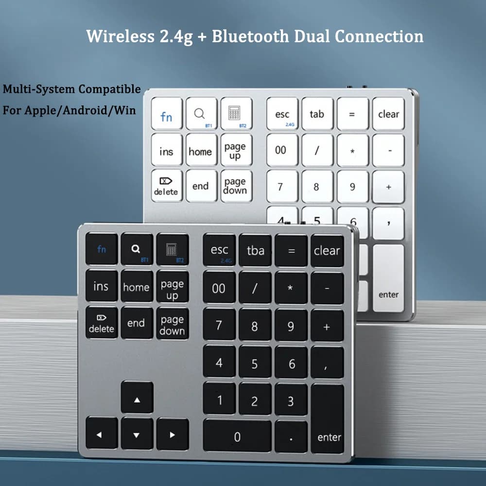 Tastierino numerico ricaricabile wireless ultrasottile Tastierino numerico Bluetooth 2.4G per tastiera digitale Windows Android IOS Dropshipping