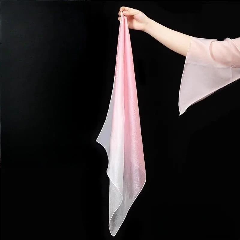 Pure Color Silk Scarf Transparent Chiffon Dance Shawl Children Adults Professional Exam Grade Gradient Square Handkerchief