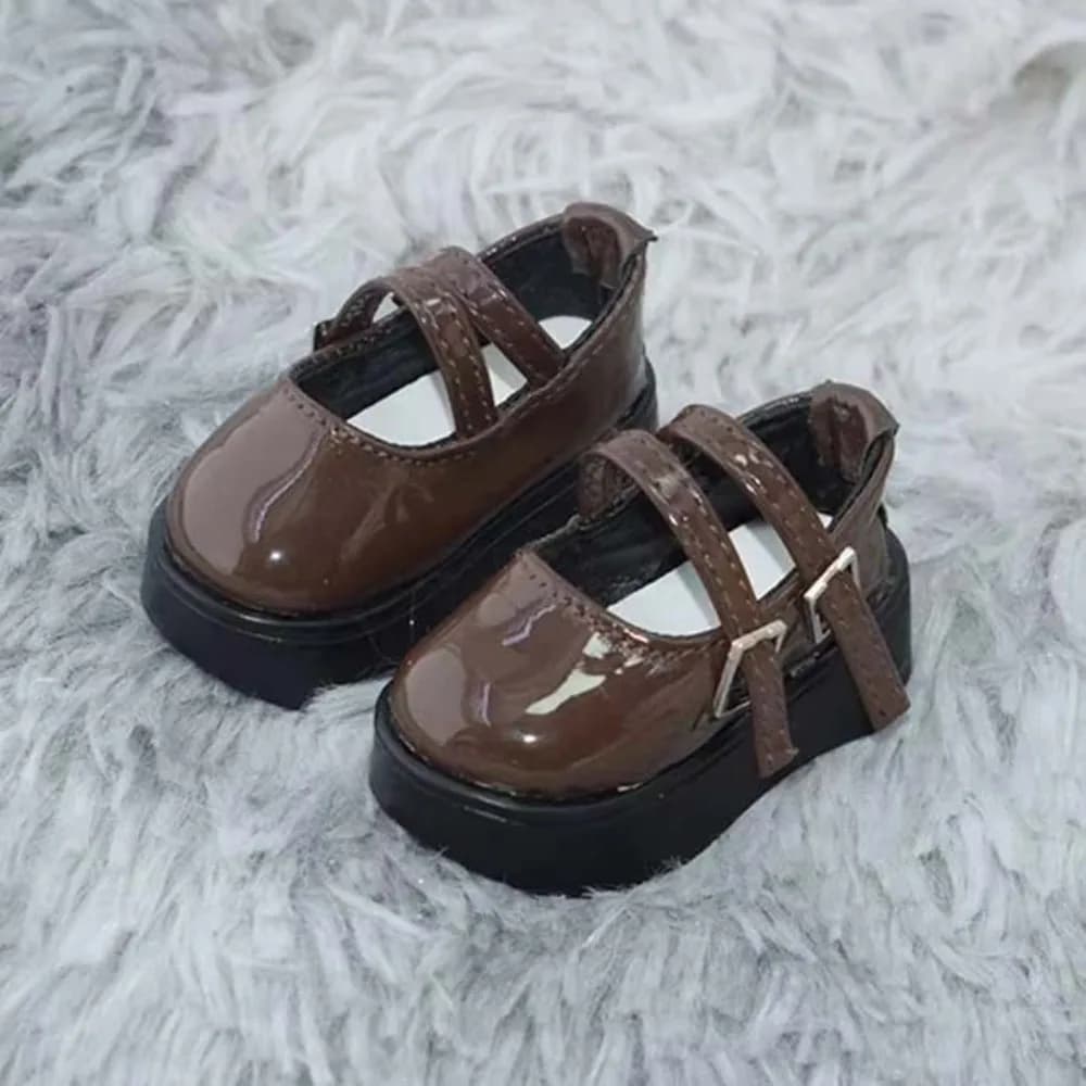 PU Leather Dress Up 1/4 Shoes Mini Shoes Handmade Bjd Leather Shoes Casual Wear Heightened Thick Sole 45CM Shoes Accessories