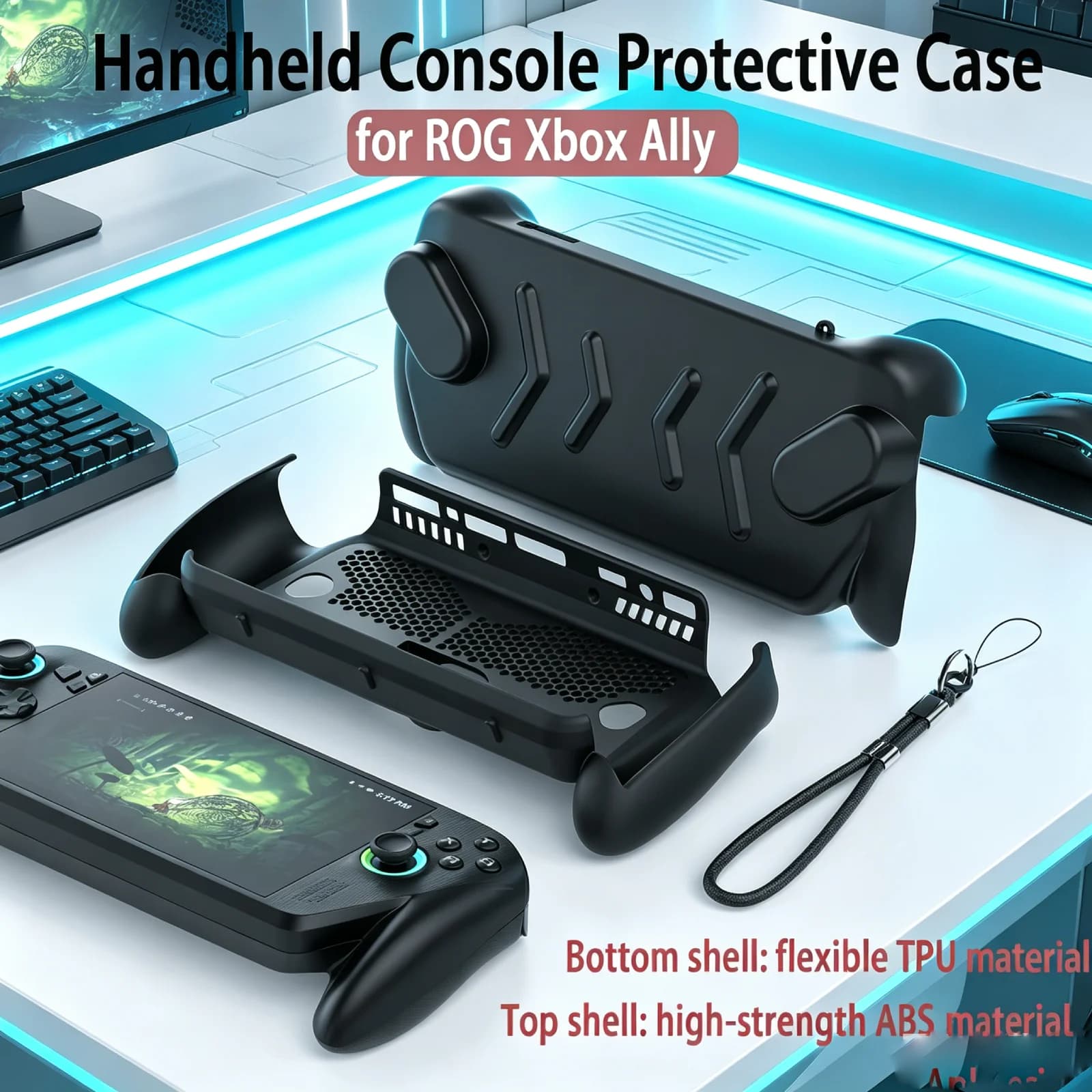 For ROG Ally & Xbox Handheld Full-Protection TPU Case with Desktop Stand Bottom Shell Integrated Stand Game accessories