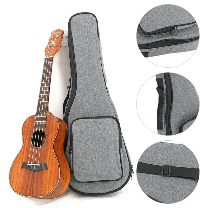 Custodia per chitarra impermeabile borsa per Ukulele per basso elettrico impermeabile in tessuto Oxford spugna imbottita cinghie singole zaino per Ukulele custodia morbida
