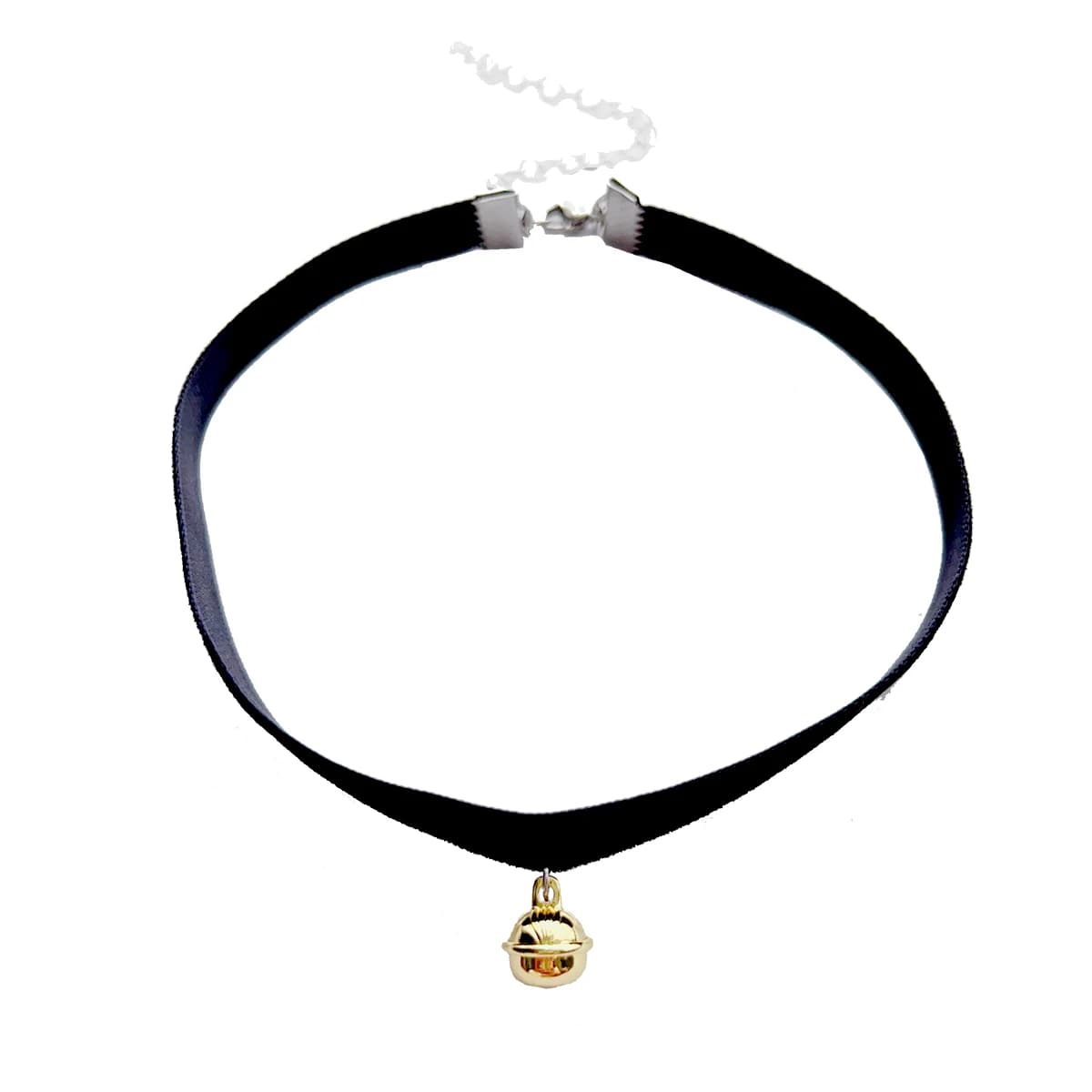 Sweet Cute Velvet with Bell Shape Pendant Choker Neck with Choker Collar Necklace Girl