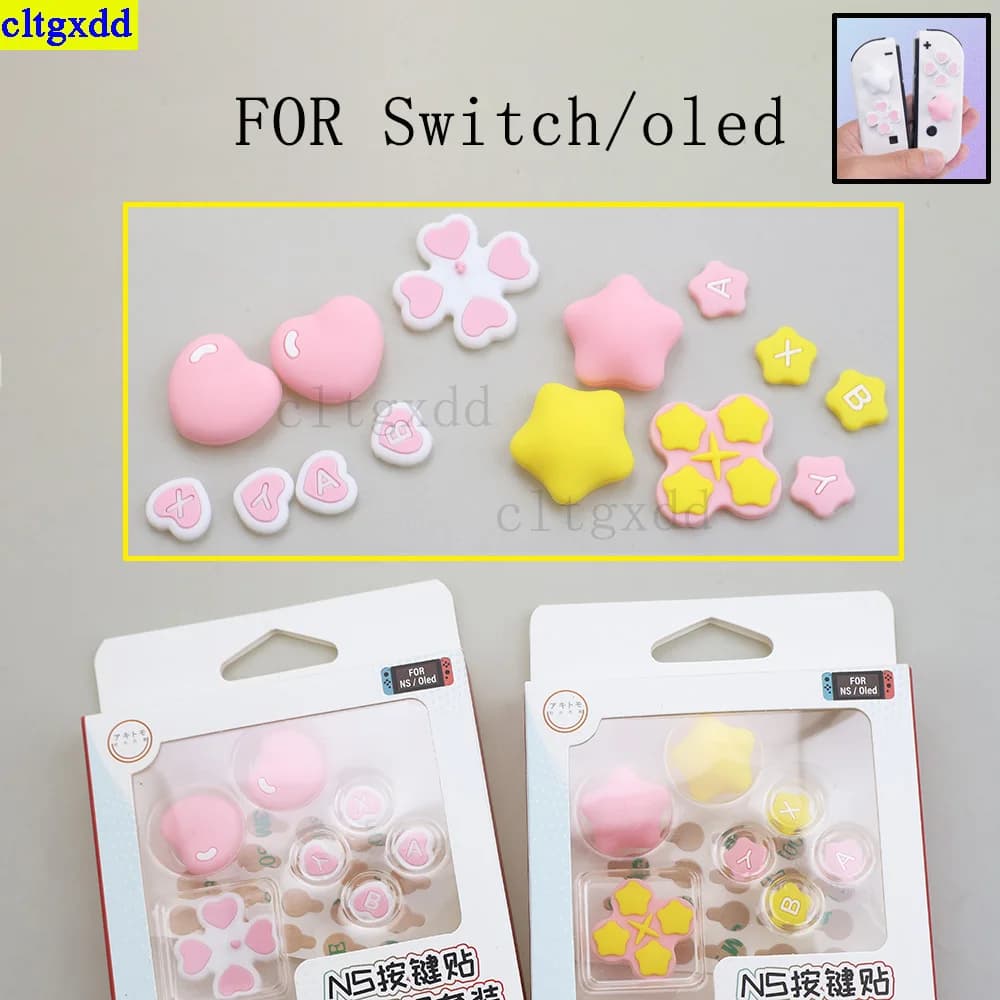Cltgxdd 1 set PER Switch/Console di gioco Oled pulsante in silicone impugnatura per pollice tappo joystick D-pad chiave a croce tasti a freccia pulsante ABXY sticke