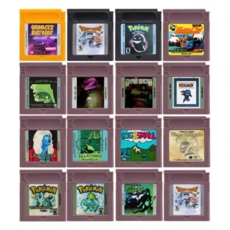 Cartuccia di gioco GBC Scheda console per videogiochi a 16 bit Grimaces Compleanno Dragon Ninjack Creepy Fan nero realizzato per GBC/GBA