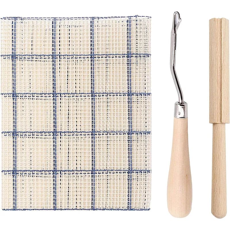 3Pcs Latch Hook Tool Rug Mesh Fabric Canvas Wooden Bent Latch Hook Tool Yarn Cutter Tool Embroidery Crafts Supplies for DIY