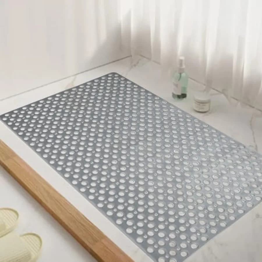 Tappetino Antiscivolo Grande per Doccia 35.4x23.6 TPE, Tappetini da Bagno per Interni ed Esterni, Tappetino Extra Large per Vasca con Ventose e Grande Drenaggio