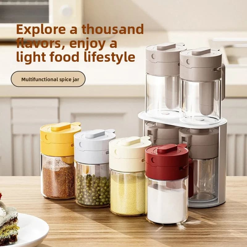 Set di scatole multifunzionali per la conservazione delle spezie da cucina, set quantitativo per bottiglie di sale Sed, organizer per erbe e spezie per uso domestico