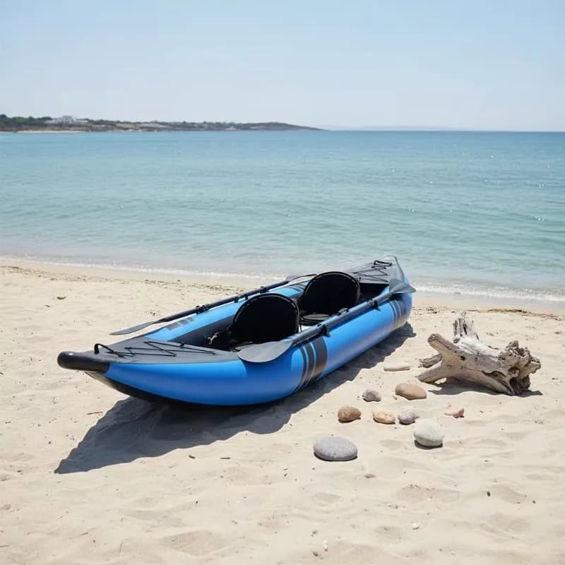 Kayak Gonfiabile per 2 Persone 2026, Kayak Resistente con 2 Remi, 2 Sedili, Pompa, Borsa per il Trasporto, Kit di Riparazione, Kayak per Pesca e Touring