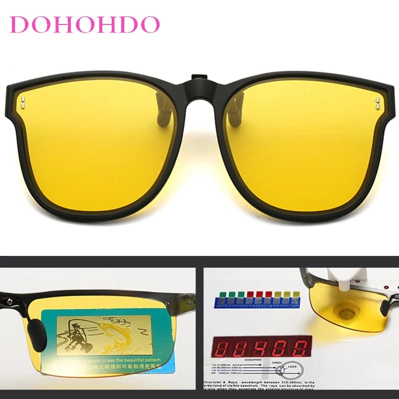 Luxury Brand Designer Polarized Sunglass Women Retro Night Vision Clip-On UV400 Sunglasses Men Sports Drive Anti-Glare Goggles