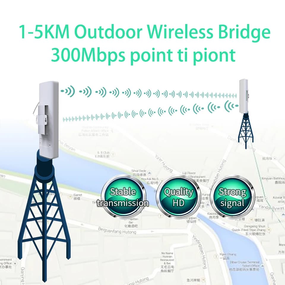 Comfast 300Mbps Ponte Esterno 2.4Ghz 48V POE Alimentazione WIFI CPE 1-5KM Trasmissione Stabile Ripetitore WiFi Per Telecamera IP A Lungo Raggio
