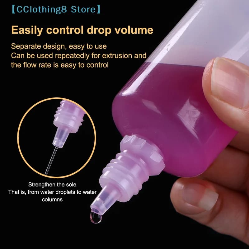 5Pcs 3/5/10/15/20/30/50/100ml Empty Plastic Dropper Bottle Paint Beauty Oil Ink Squeezable Refillable Bottle Cosmetics 【AliS8】