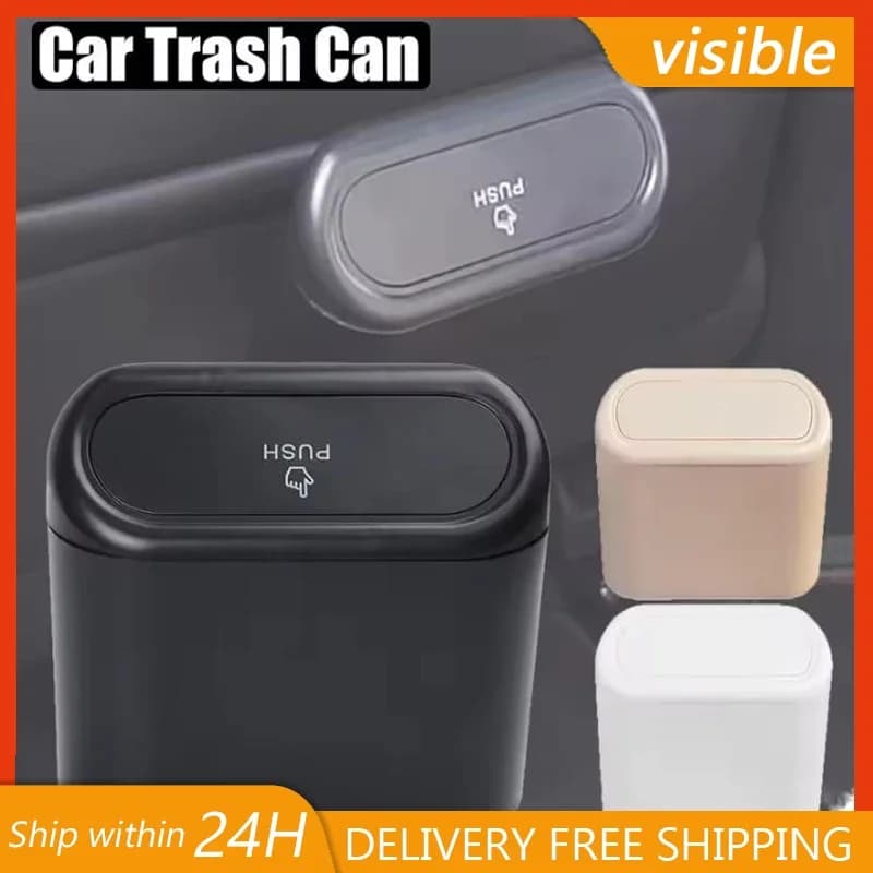 Car Trash Hanging Mini Vehicle Garbage Organization With Lid Multifunctional Folding Automotive Garbage Storage Box Car Supplie