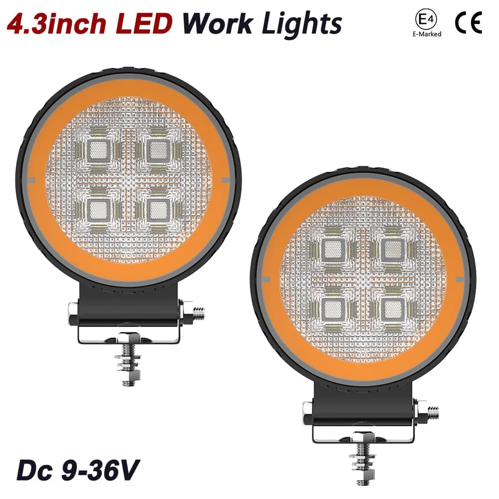 Barra Luminosa a LED da 4.3 Pollici per Fuoristrada 4x4, Faro Anteriore a LED DC9-36V, Luce di Guida e Fendinebbia Ambra Lampeggiante per Trattori, ATV, Auto e Accessori