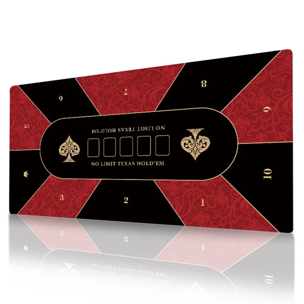 Tovaglia da poker Texas Hold'em Topper da poker per tavoli Tappetino da poker in gomma con layout da tavolo da poker portatile per feste di gioco
