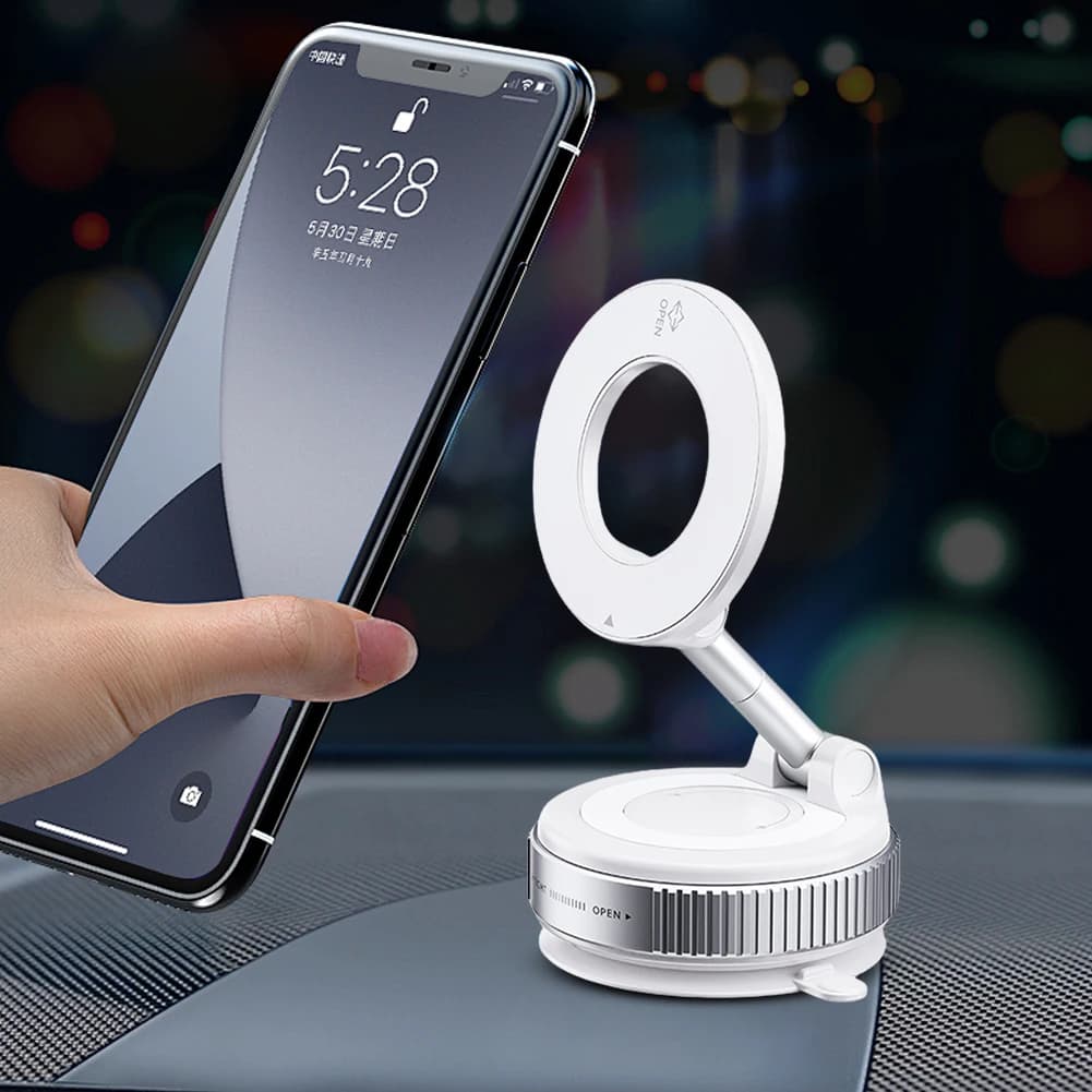 Supporto magnetico per telefono da auto ad adsorbimento del vuoto 360 ° Supporto per telefono cellulare pieghevole girevole per auto/palestra/specchio/doccia/superficie liscia