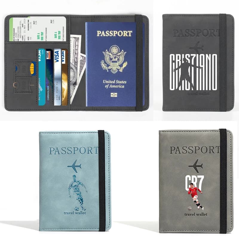 Porta Passaporto del Calciatore Ronaldo, Accessorio da Viaggio, Custodia per Passaporto, Porta Documenti di Viaggio