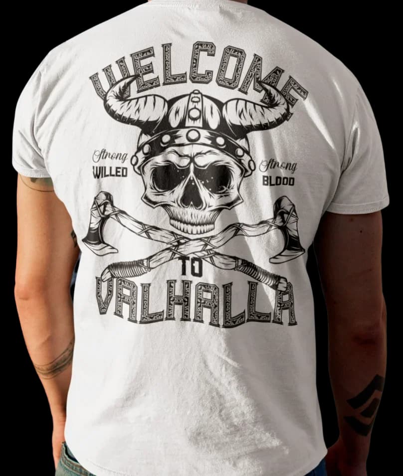 Vediamo in Valhalla Nordic Warrior Skull T-shirt 100% cotone O-Collo manica corta Estate Casual T-shirt da uomo Streetwear