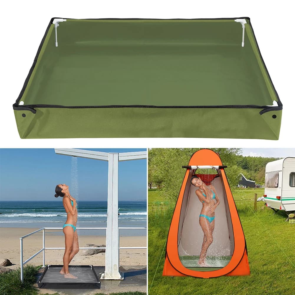 Base doccia pieghevole con tubo di scarico Tenda doccia Base da pavimento Tenda Vassoio doccia Animali domestici Base per lavabo doccia per campeggio Doccia Spiaggia Animale domestico
