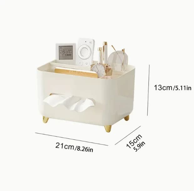 [1 Organizzatore da scrivania multifunzionale] 1 pezzo, organizer da scrivania multifunzionale, scatola per fazzoletti, telecomando e scatola varia, Plast