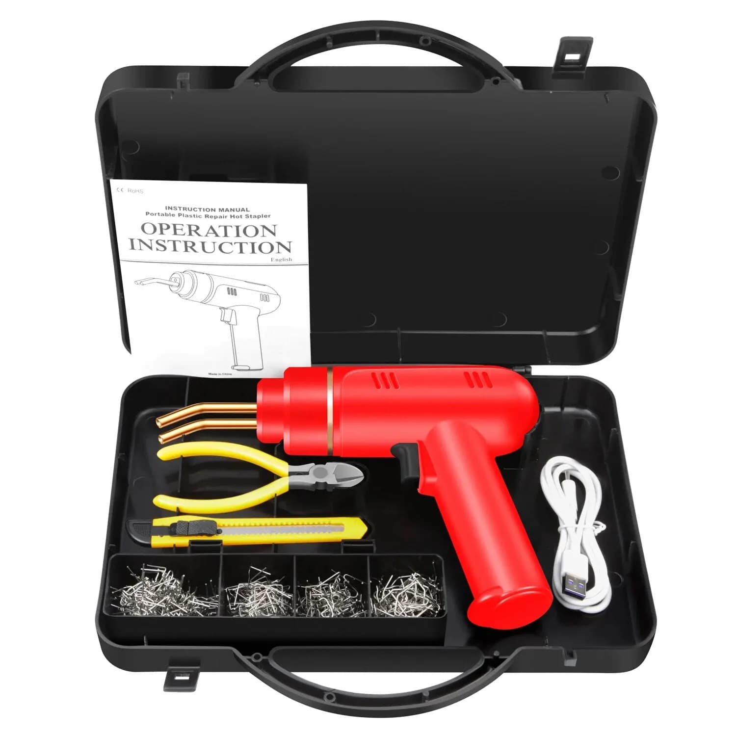 200W Cucitrice a caldo Ricaricabile Saldatrice di plastica Kit di riparazione paraurti Saldatore per riparazione plastica Riparazione paraurti auto