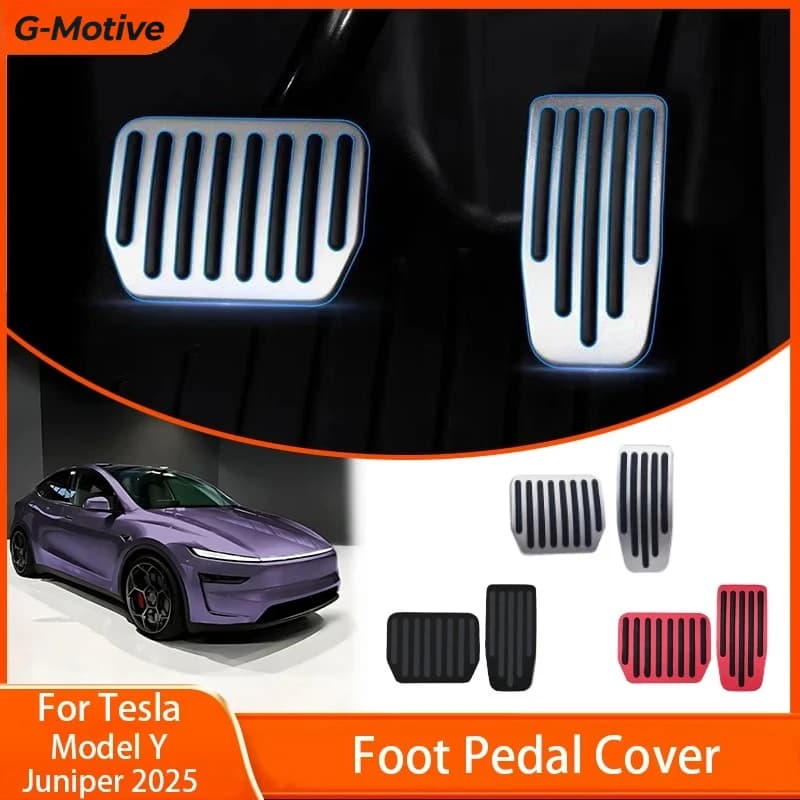 Per Tesla Model Y Juniper 2025 Aggiornamento Pedale Pad Antiscivolo Acceleratore Freno Resto Prestazioni Tappetini In Alluminio Accessori