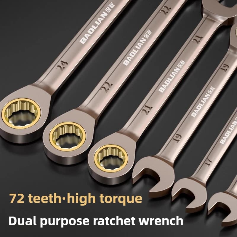 Set of Chiavi a Cricchetto Metriche 72 Denti, Torcia 8-30mm, Universal Keys for Auto Repair, Set of Manual Tools