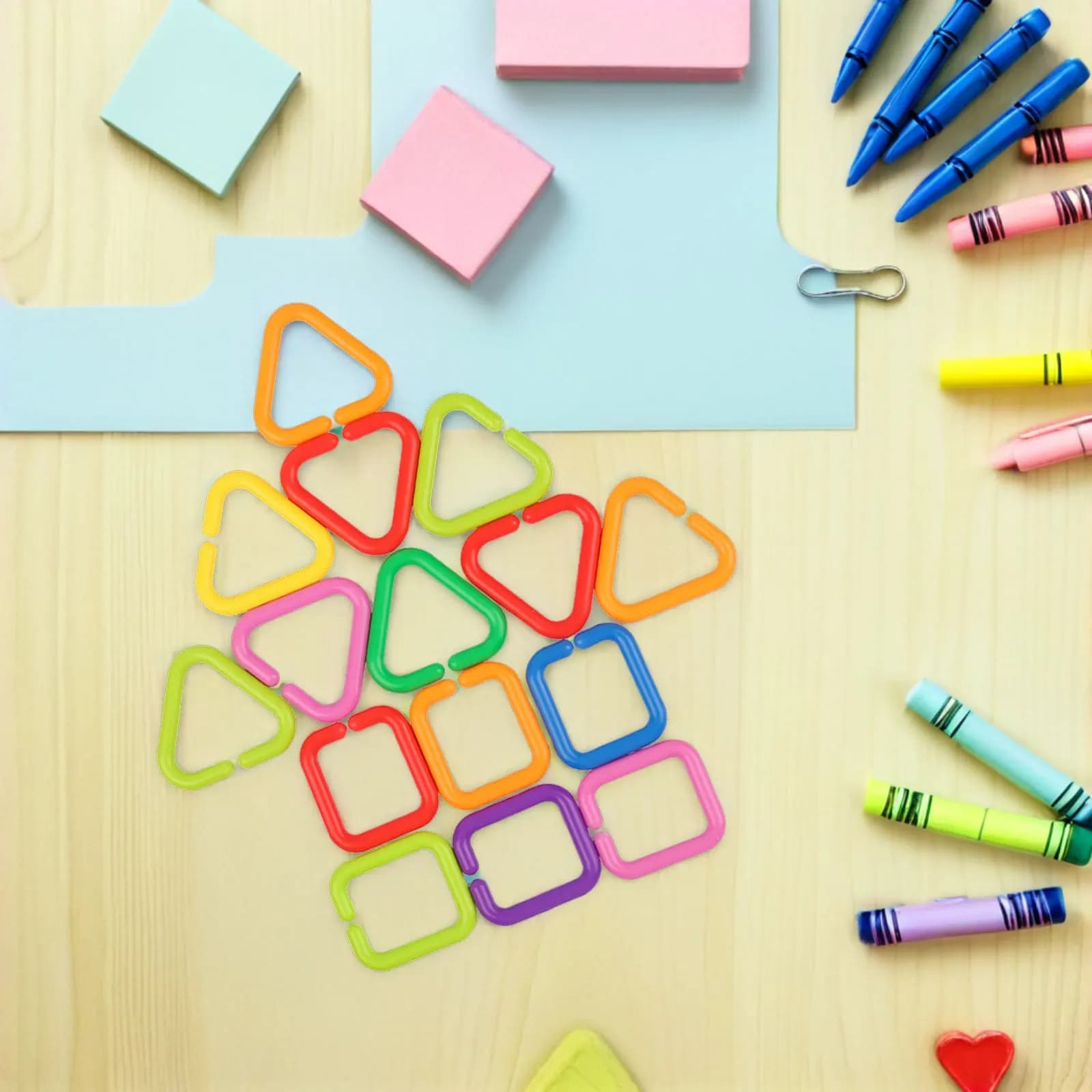 35 Pezzi Anelli Geometrici Sensoriali Creativi per la Prima Educazione, Gioco da Appendere al Passeggino, Catena di Collegamento per Neonati, Divertimento per la Presa e la Manipolazione