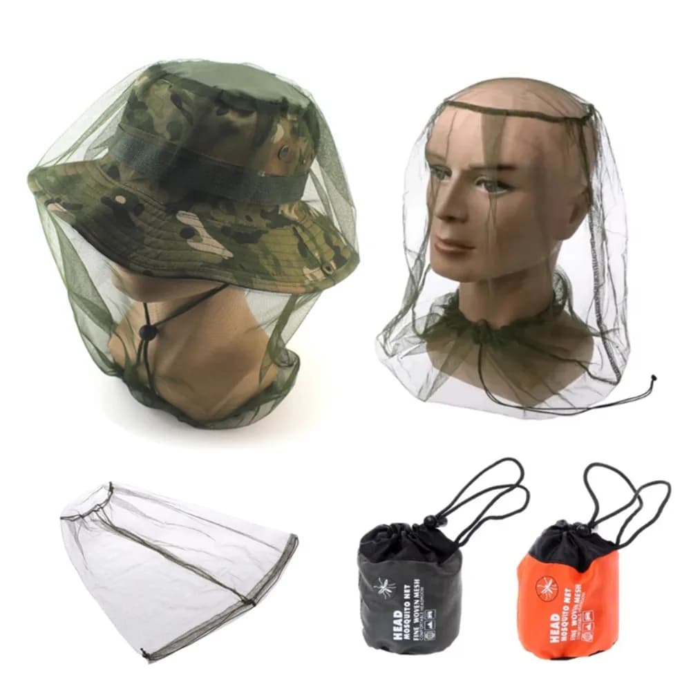 1pcs Mosquito Bee Insect Mesh Head Face Protector Fishing Hunting Net Hat Mask Caps