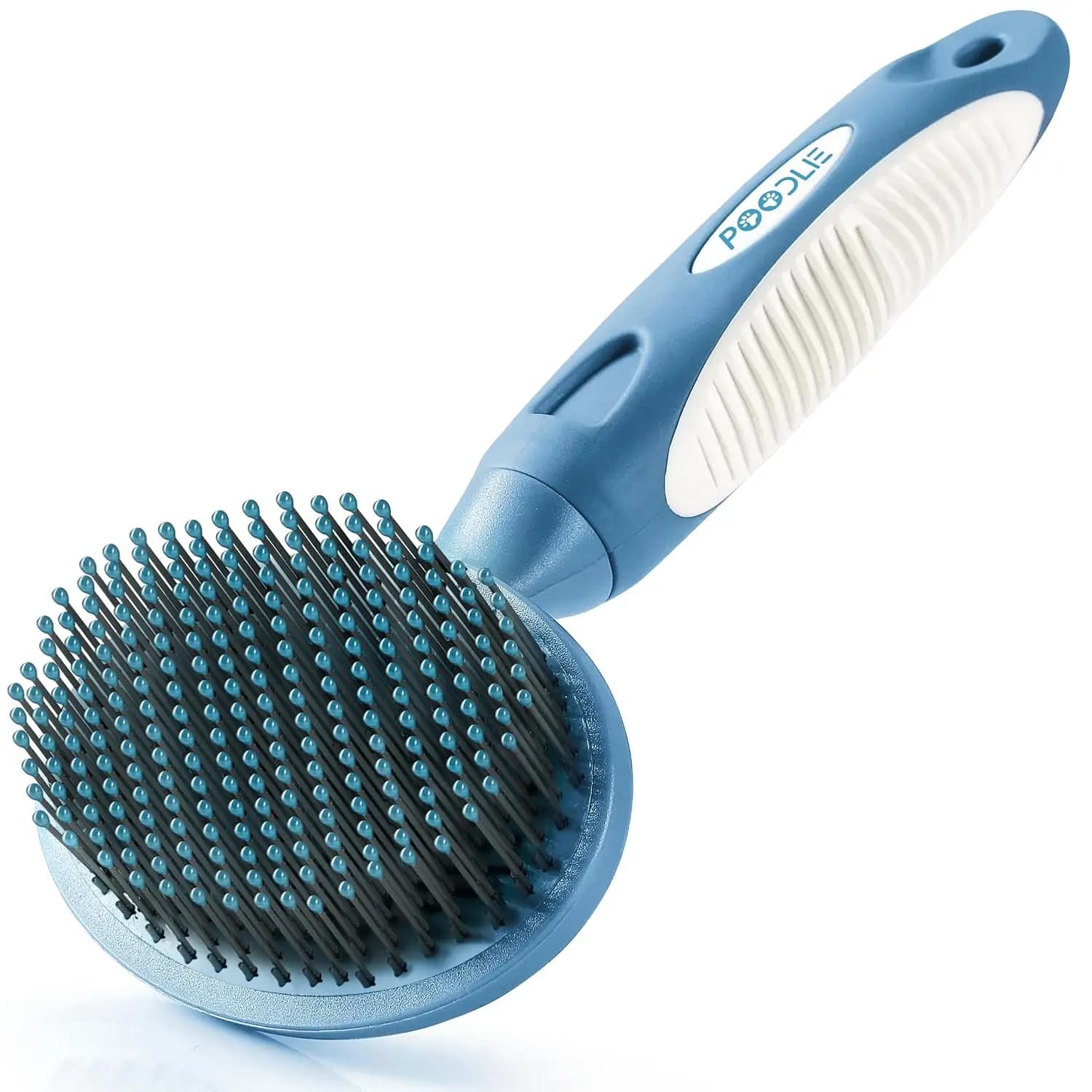 Soft Pet Brush for Dogs & Cats - Gentle Grooming for Sensitive Skin, Removes Dander & Tangles (Blue)