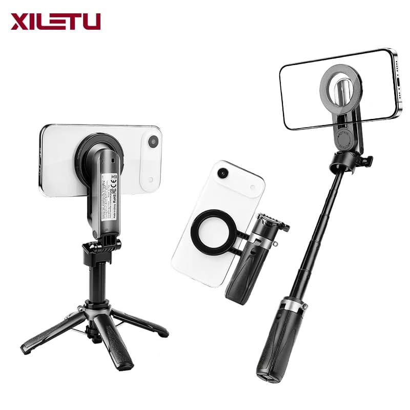 XILETU COBONE Magnetic Magsafe Selfie Stick Tripod Bluetooth Remote Pocket Stand For iPhone Android Vlog Travel