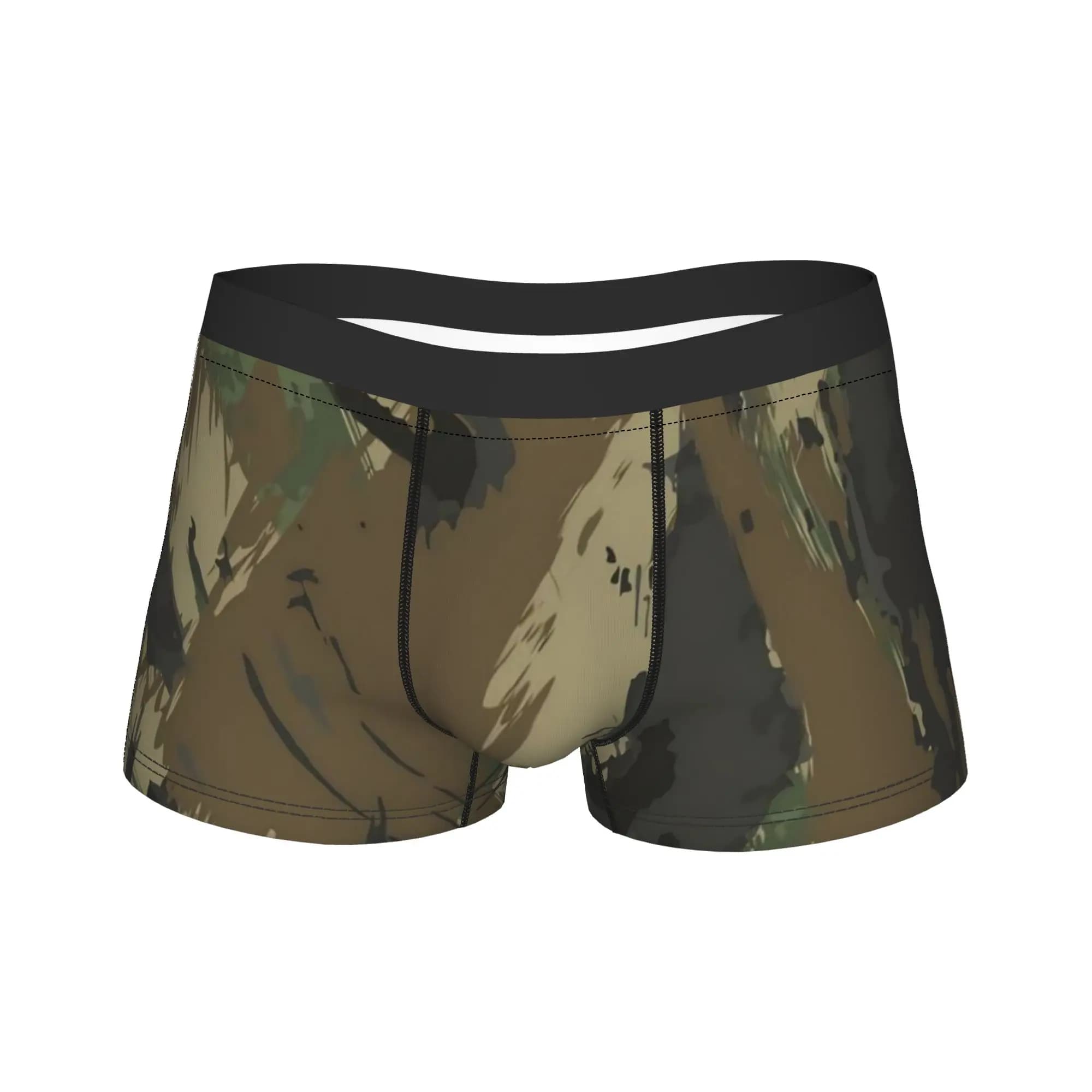 Green And Brown Camo Shorts Briefs Underwear High Quality Men Novelty Boxer Shorts Custom DIY Plus Size Underpants