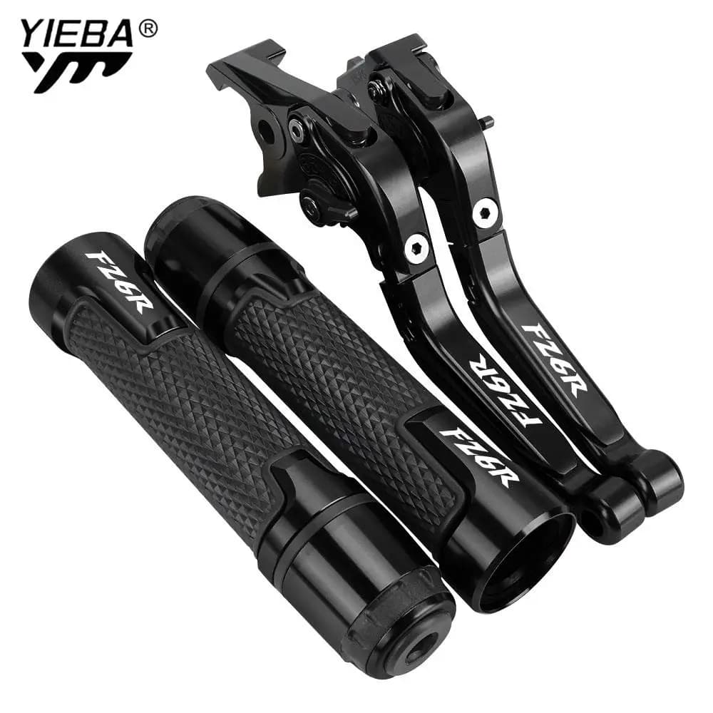 Moto CNC Regolabile Freno Leve di Frizione Manubrio End Grips PER YAMAHA FZ6R 2009 2010 2011 2012 2013 2014 2015 2016 2017