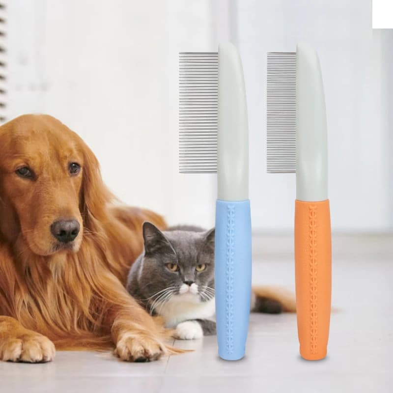 Pettine professionale portatile per toelettatura animali Maniglia antiscivolo appendibile Delicato sulla pelle Spazzola per capelli per gatti Accessori per toelettatura per cani