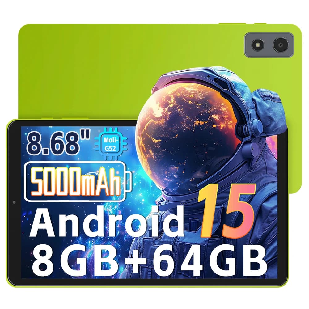 Tablet da 8,68 pollici, tablet Android 15 da 2025, 8 GB + 64 GB, 1 TB di espansione, tablet quad-core compatibile con Widevine L1 con batteria da 5000 mAh