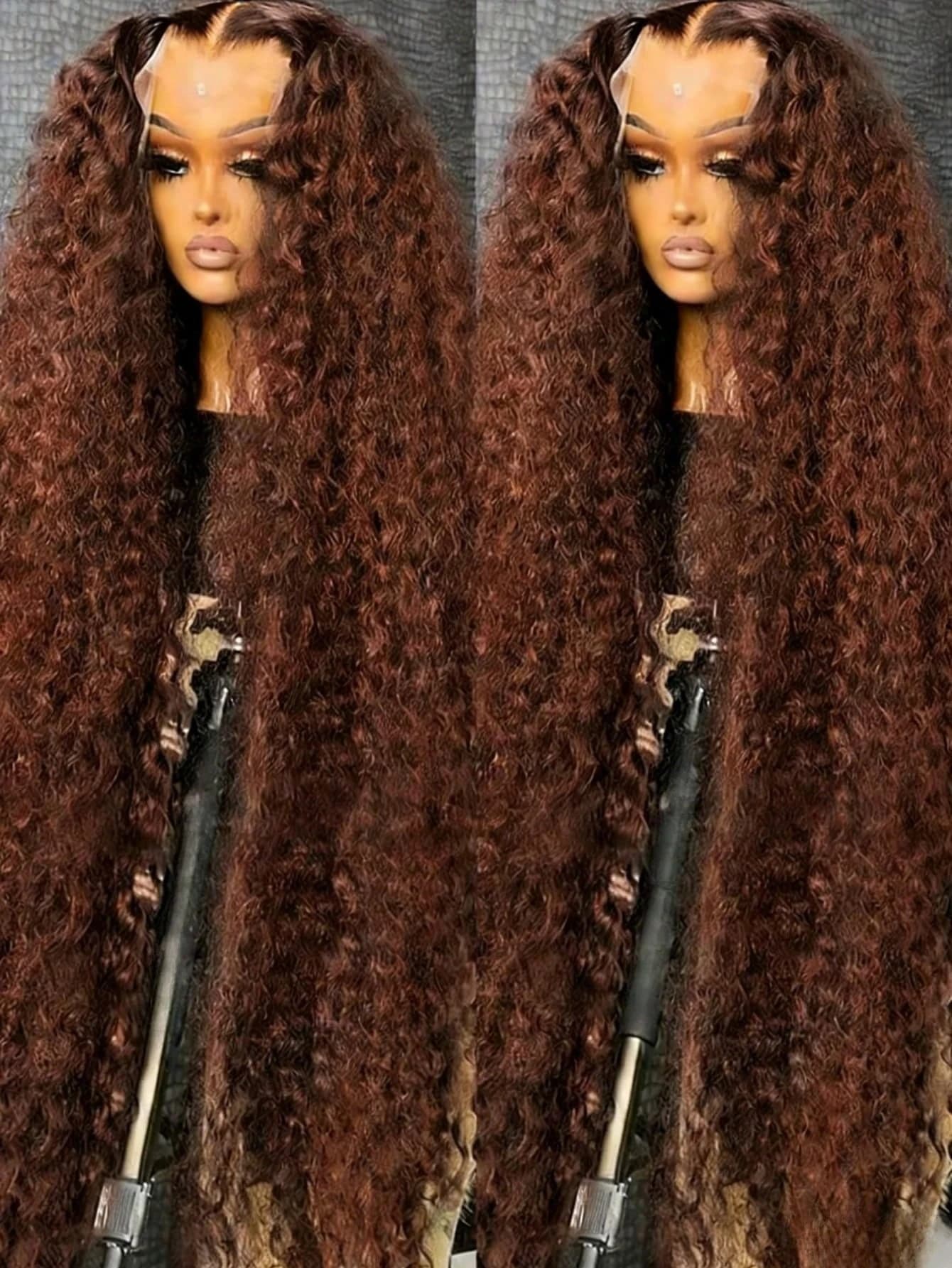 Chocolate Brown Deep Wave 13x6 Lace Front Wig Wig Human Hair Water Wave 250% Density Curly Wig Human Hair Brown Wigs Pre Plucked