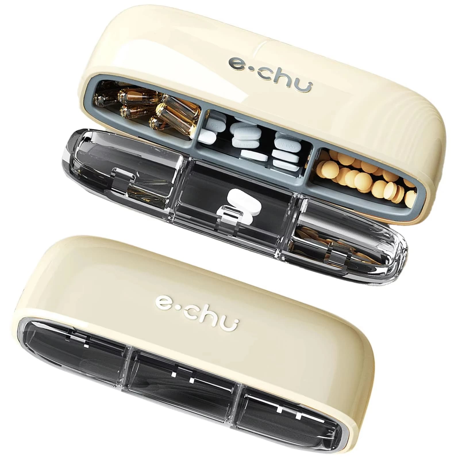 A Day Pill Box Portable Pill Organizer 3 Times Box Compartments Travel Pill Holder for Vitamins Medicines Small Pocket Medicine