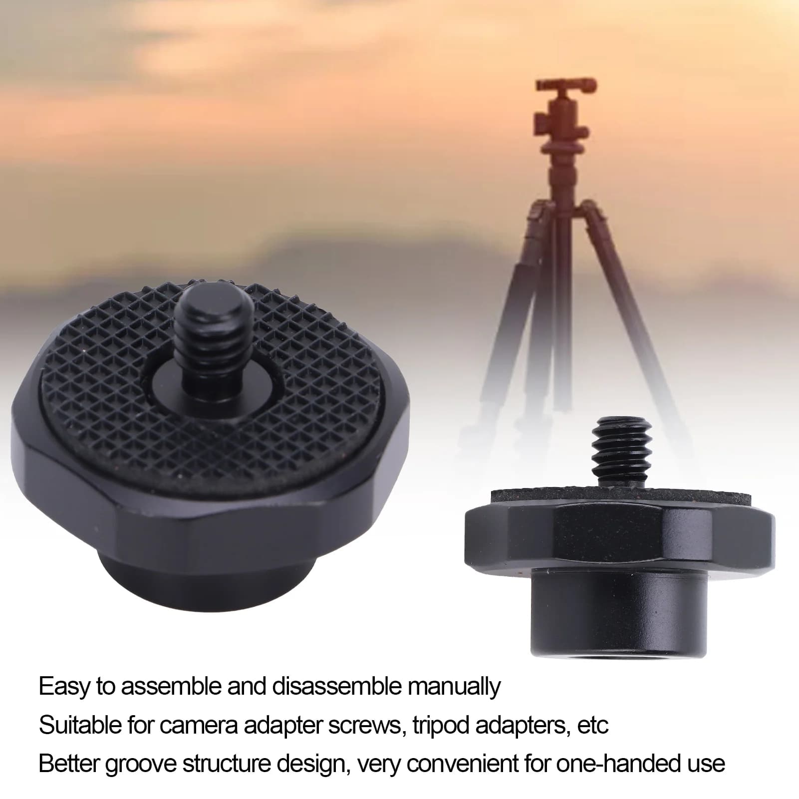 Adattatore per vite da treppiede, da filettatura femmina da 3/8 di pollice a filettatura maschio da 1/4 di pollice, convertitore per montaggio su treppiede per fotocamera